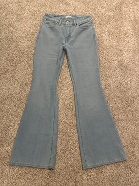 Good American Light Blue Flare Jeans